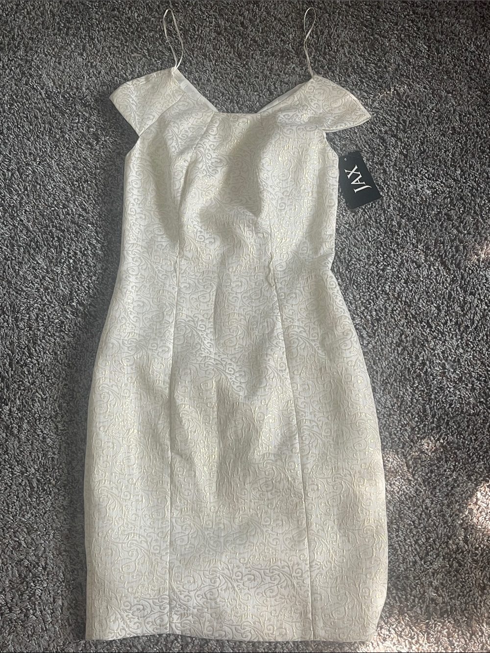 Jax Ivory Off-Shoulder Jacquard Mini Dress